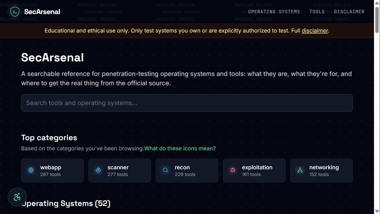 sec arsenal homepage